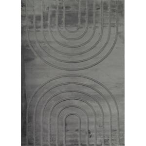 Tapis doux anthracite, motif arc - 160x230