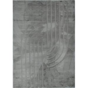 Tapis doux anthracite, motif demi arc - 120x160