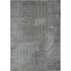Tapis doux anthracite, motif demi arc - 80x150