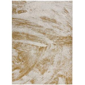 Tapis doux au design abstrait en moutarde, 160x230 cm