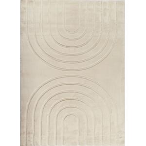 Tapis doux beige, motif arc - 80x150