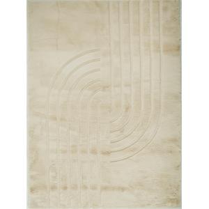 Tapis doux beige, motif demi arc - 80x150