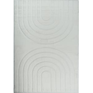 Tapis doux blanc, motif arc - 160x230