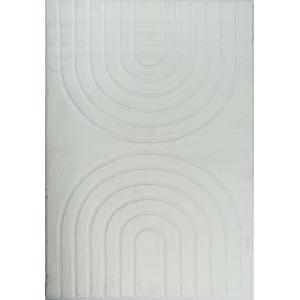 Tapis doux blanc, motif arc - 200x290