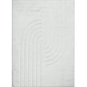 Tapis doux blanc, motif demi arc - 160x230