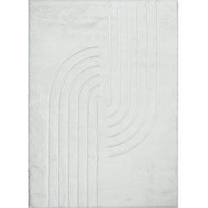 Tapis doux blanc, motif demi arc - 200x290
