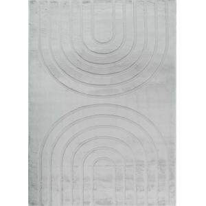 Tapis doux gris, motif arc - 80x150