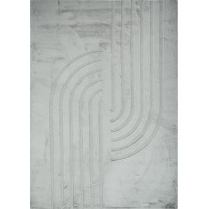 Tapis doux gris, motif demi arc - 120x160