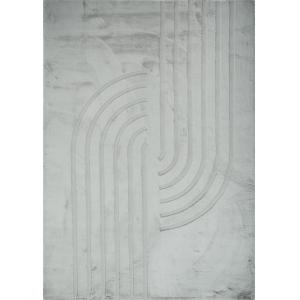 Tapis doux gris, motif demi arc - 160x230