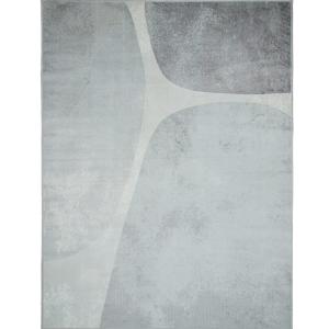 Tapis doux moderne motifs géométriques gris 190x240