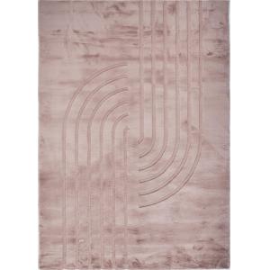 Tapis doux rose, motif demi arc - 200x290