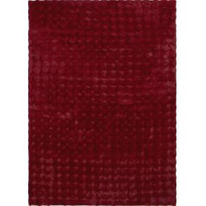 Tapis doux rouge aspect bulles - 200x290