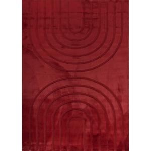 Tapis doux rouge, motif arc - 200x290