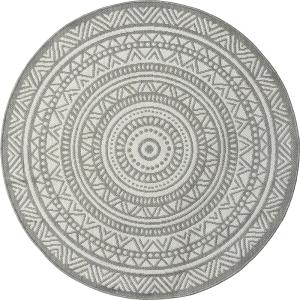 Tapis durable intérieur extérieur, gris, 120 cm, rond