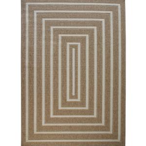 Tapis effet jute à motif géométrique en relief blanc 160x23…