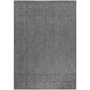 Tapis effet jute naturel à relief géométrique gris 120x170c…