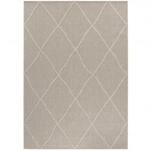 Tapis effet jute naturel à relief losanges beige 140x200cm