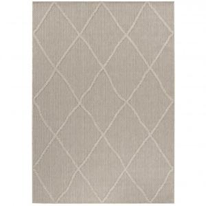 Tapis effet jute naturel à relief losanges beige 160x230cm