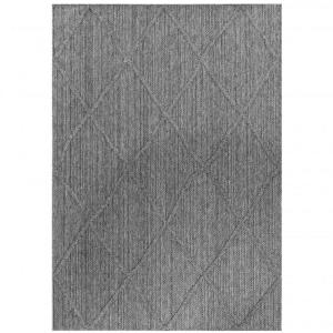 Tapis effet jute naturel à relief losanges gris 80x250cm