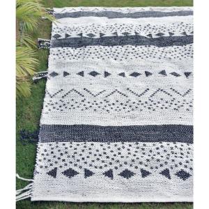 Tapis  en caoutchouc blanc/noir 120 x 180