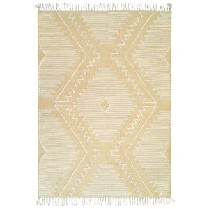 Tapis en coton avec motifs zig zag en laine épaisse naturel…