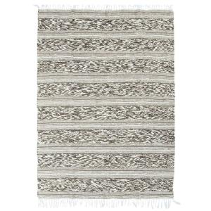 Tapis en coton bande blanc-sable 120x170