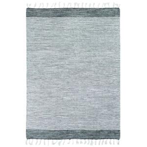 Tapis en coton bandes gris-blanc 120x170