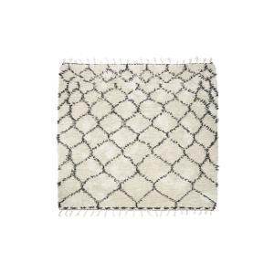 Tapis en coton blanc et noir 180x180 cm