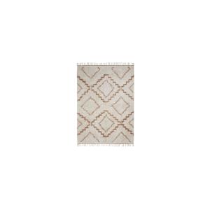 Tapis en coton blanc et orange 200x140 cm