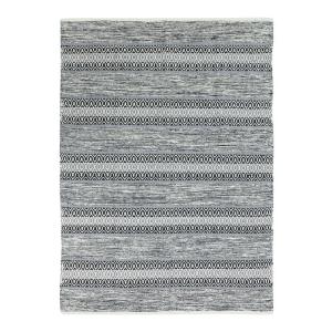 Tapis en coton esprit hnique noir  blanc 120x170