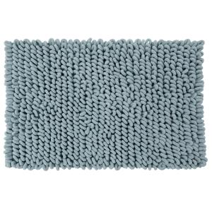 Tapis en coton et polyester recyclé à bouclettes bleues 60x…