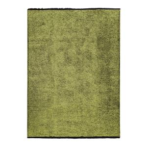 Tapis en coton et polyester tissé plat vert 200x290