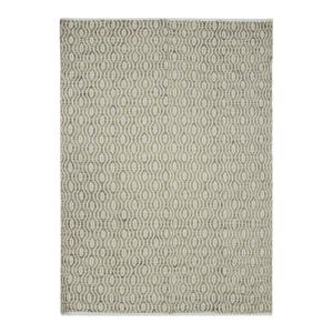 Tapis en coton géométrique écru-sable 190x290