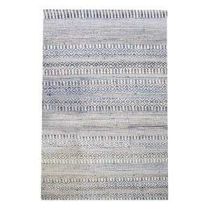 Tapis  en coton ivoire/bleu 120 x 180