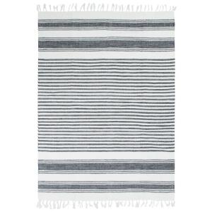 Tapis en coton lignes gris-blanc 120x170