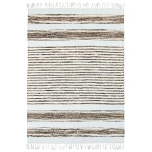 Tapis en coton lignes sable-blanc 160x230
