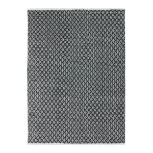 Tapis en coton motif ethnique noir blanc 120x170