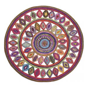 Tapis  en coton multicolore diameter 90