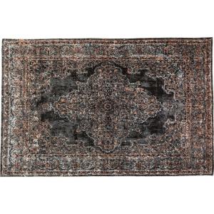 Tapis en coton noir, gris et orange 240x170