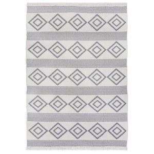 Tapis en coton recyclé blanc et gris 160 x 230