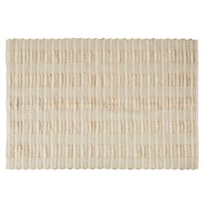 Tapis en coton recyclé et jute beiges et écrus 140x200