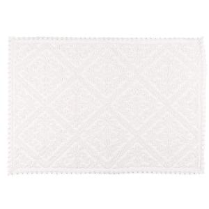 Tapis en coton recyclé motif en relief blanc 60x90