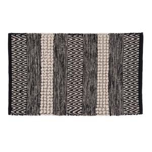 Tapis en coton recyclé noir et écru 50x80
