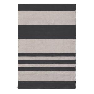 Tapis en coton recyclé tissé à la main noir 120 x 170