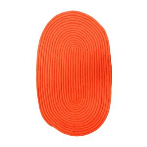 Tapis en coton réversible effet cordage orange 50x80