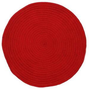 Tapis en coton réversible effet cordage rouge diam.120