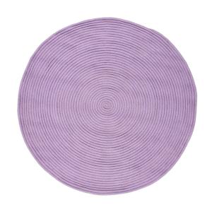 Tapis en coton réversible effet cordage violet diam.120