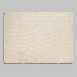 Tapis en coton tissé et franges écrues 160x230