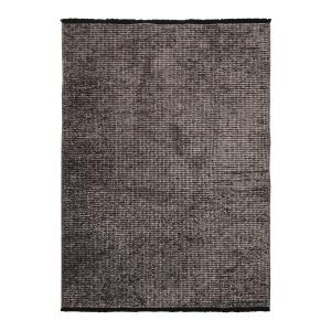 Tapis en coton tissé plat noir avec reflets anthracite 200x…