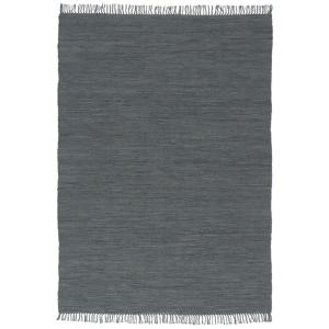 Tapis en coton uni anthracite 70x250 cm